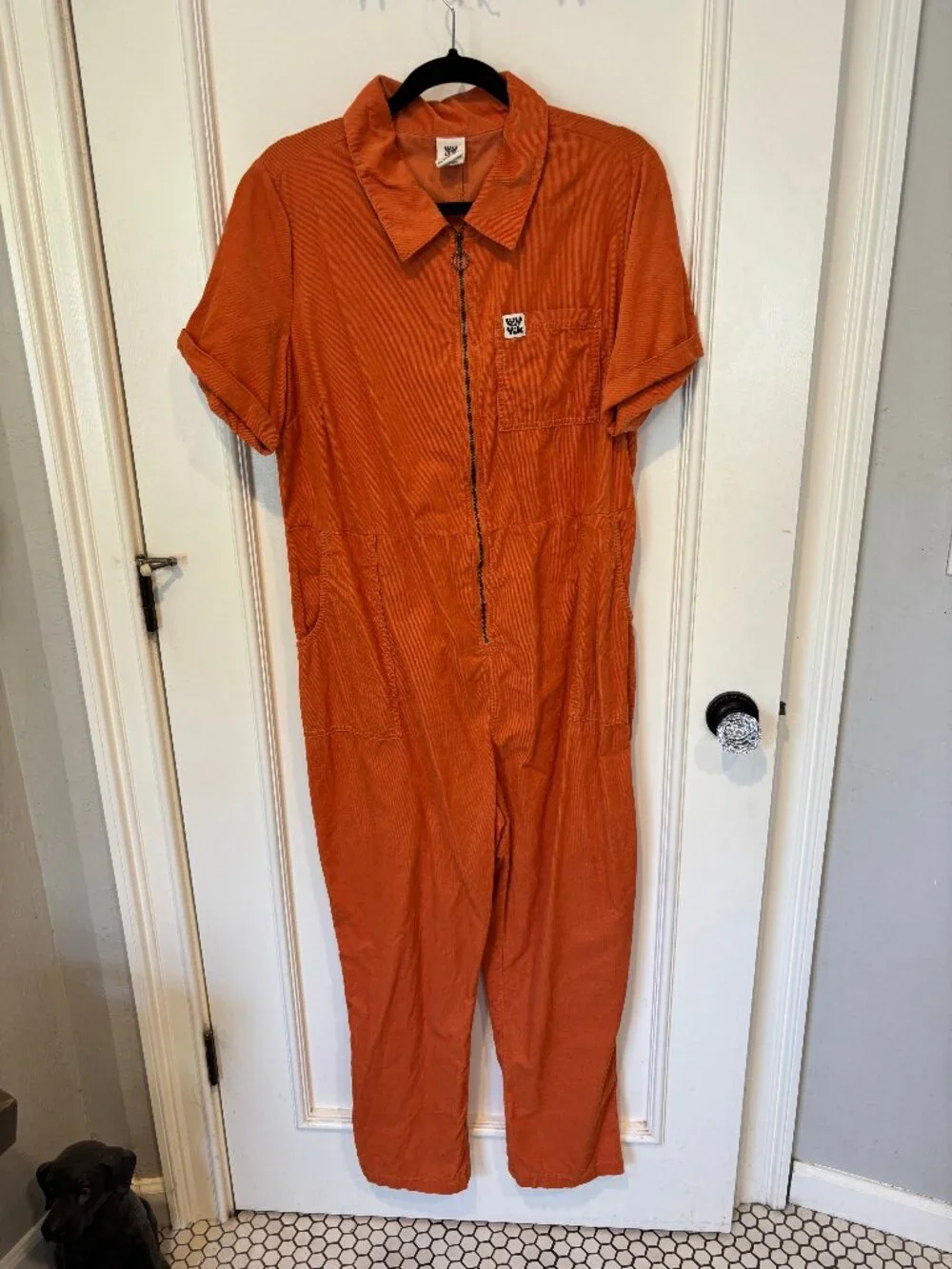 Lucy & Yak Orange Corduroy Jumpsuit (14) - Picture 1 of 8